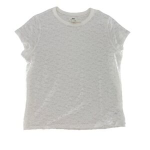 NWT Aerie White Floral Lace Short Slv T Shirt Sz L Sheer‎ Boho Girlycore Preppy